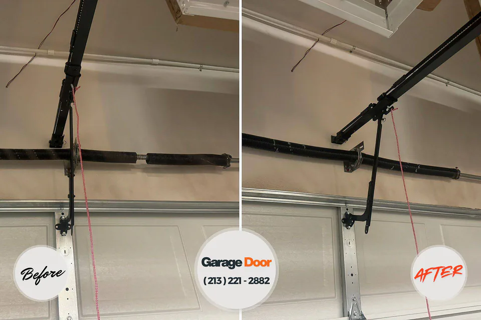 Before and after: garage door repair Munday, TX